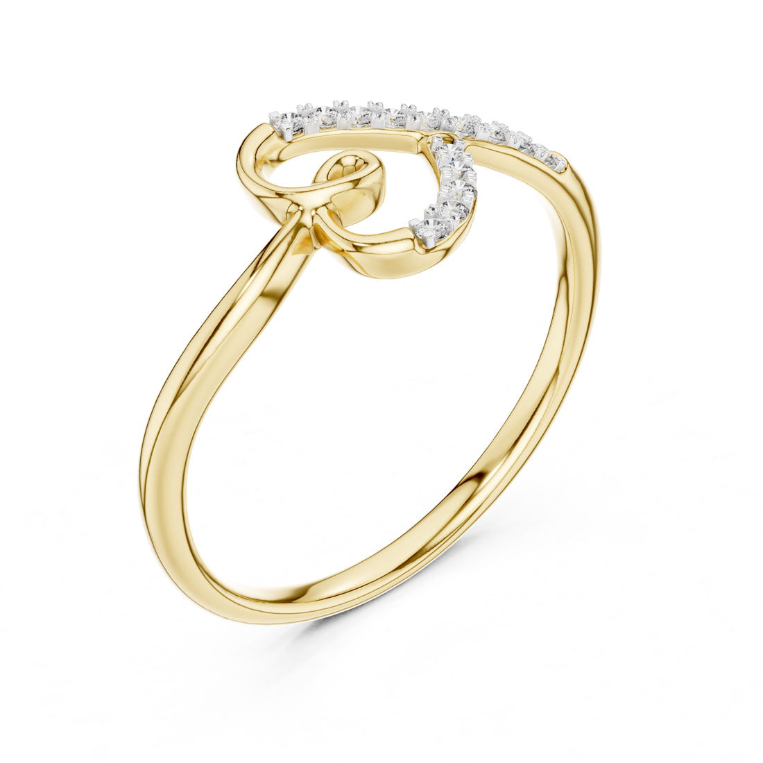 .08 Ct. Diamond Open Heart Motif Ring (12#10049@L)