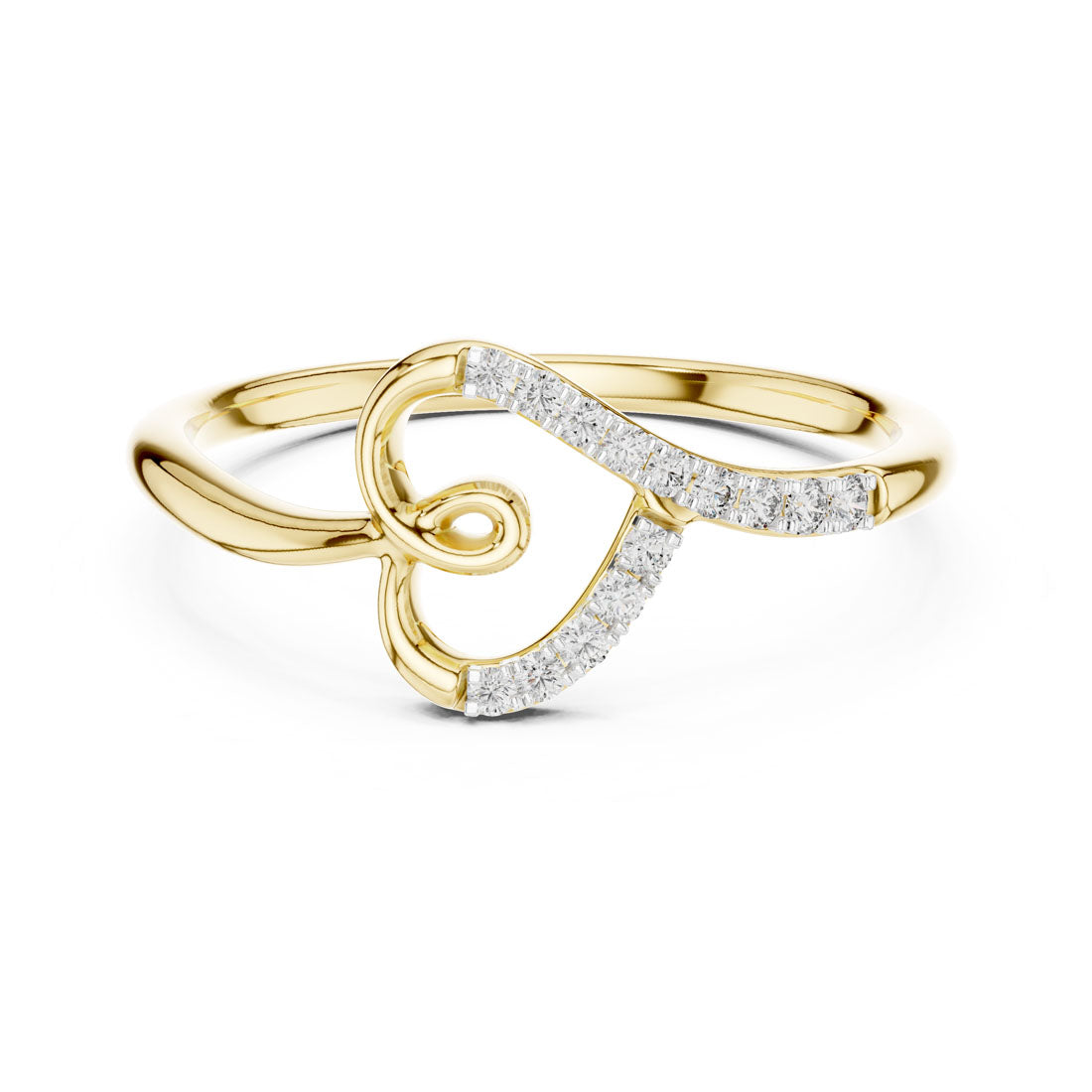 .08 Ct. Diamond Open Heart Motif Ring (12#10049@L) 5