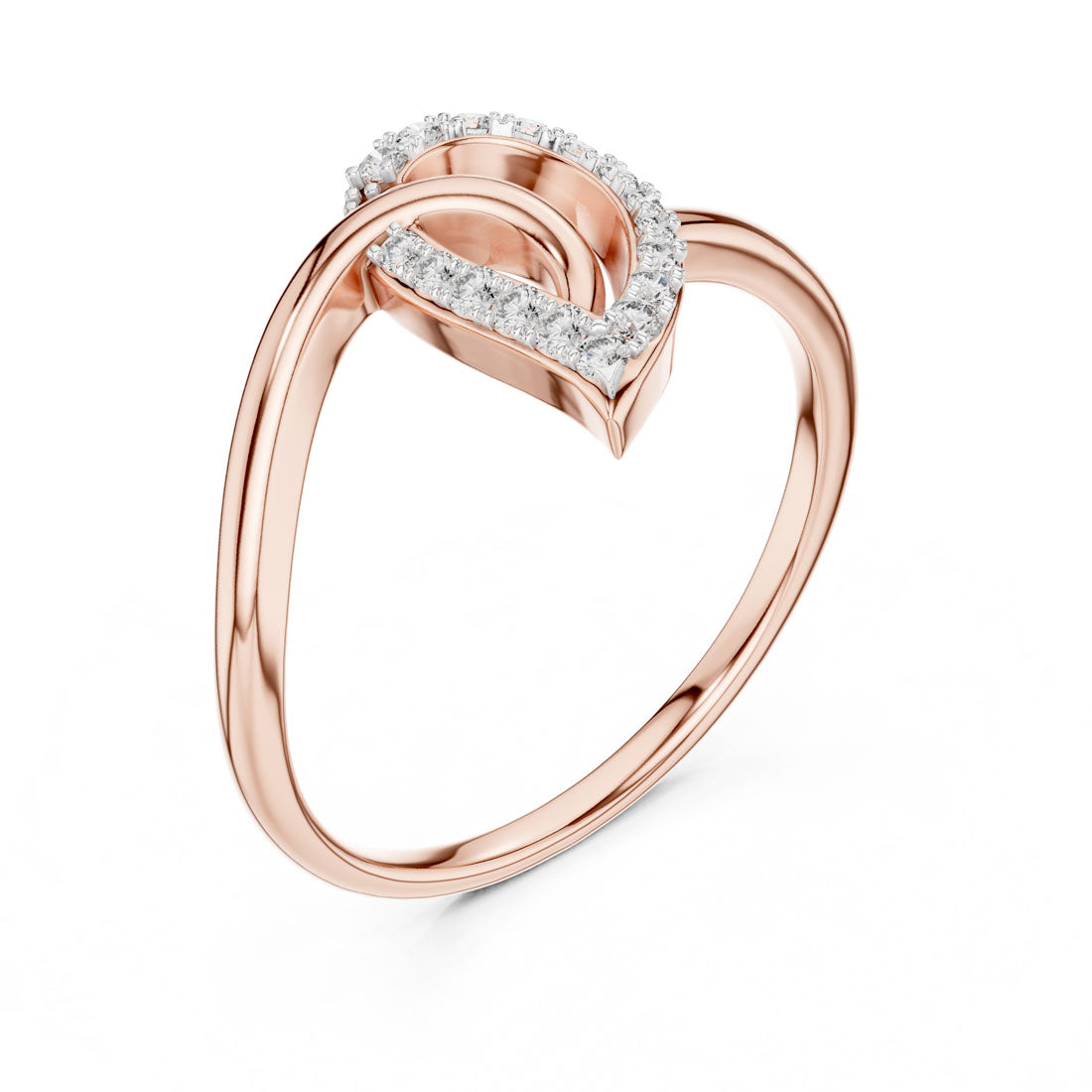 .12 Ct. Geometric Pavé Diamond Ring with Open Teardrop Design (12#10053@L) 6