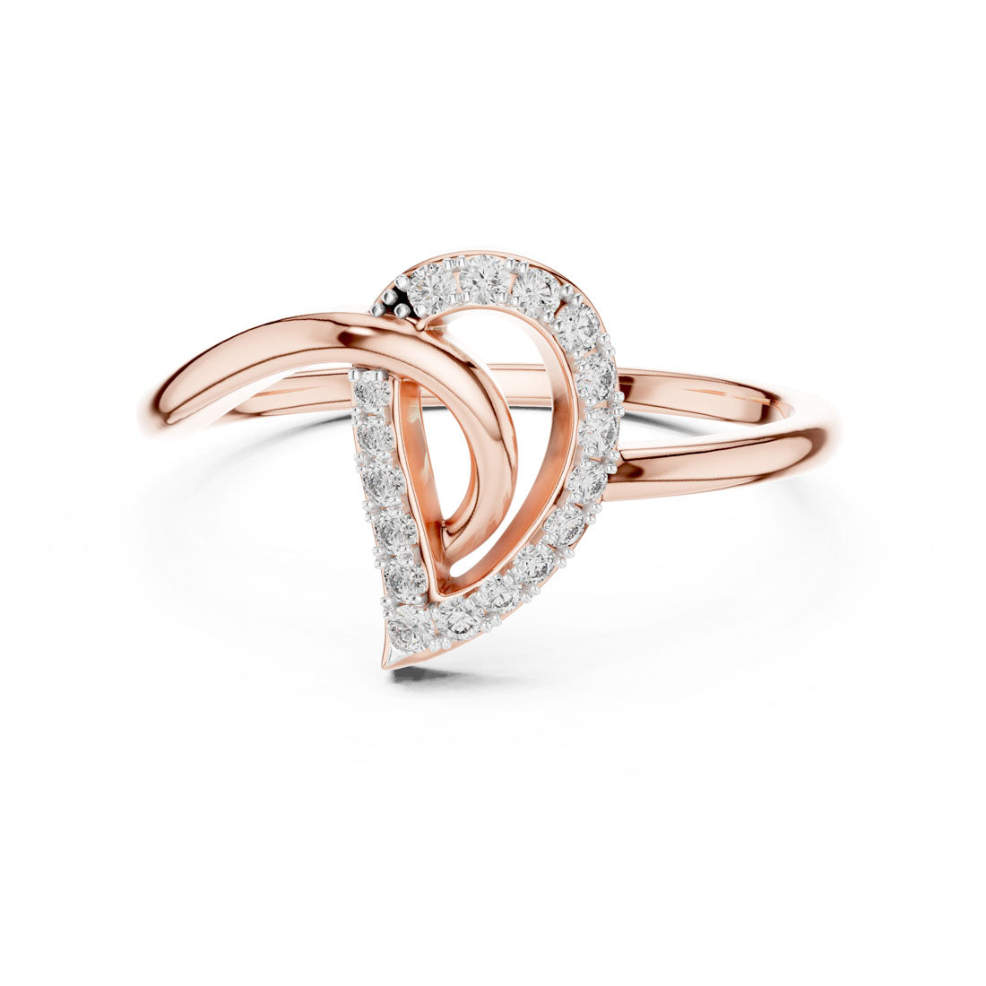 .12 Ct. Geometric Pavé Diamond Ring with Open Teardrop Design (12#10053@L) 5