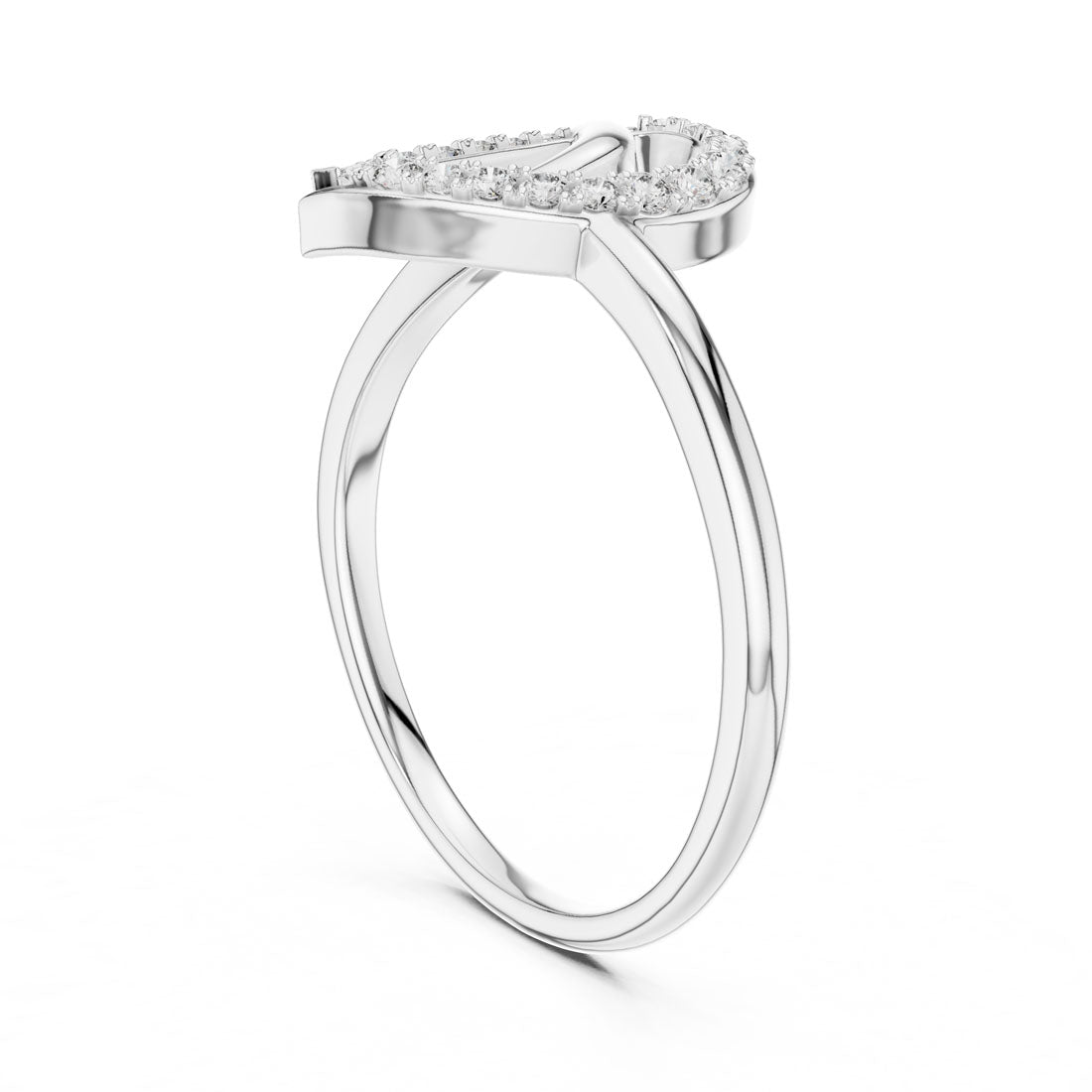 .12 Ct. Geometric Pavé Diamond Ring with Open Teardrop Design (12#10053@L) 10