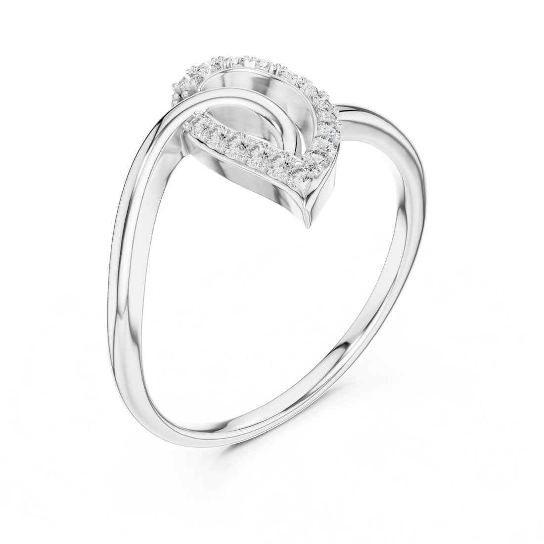.12 Ct. Geometric Pavé Diamond Ring with Open Teardrop Design (12#10053@L) 8