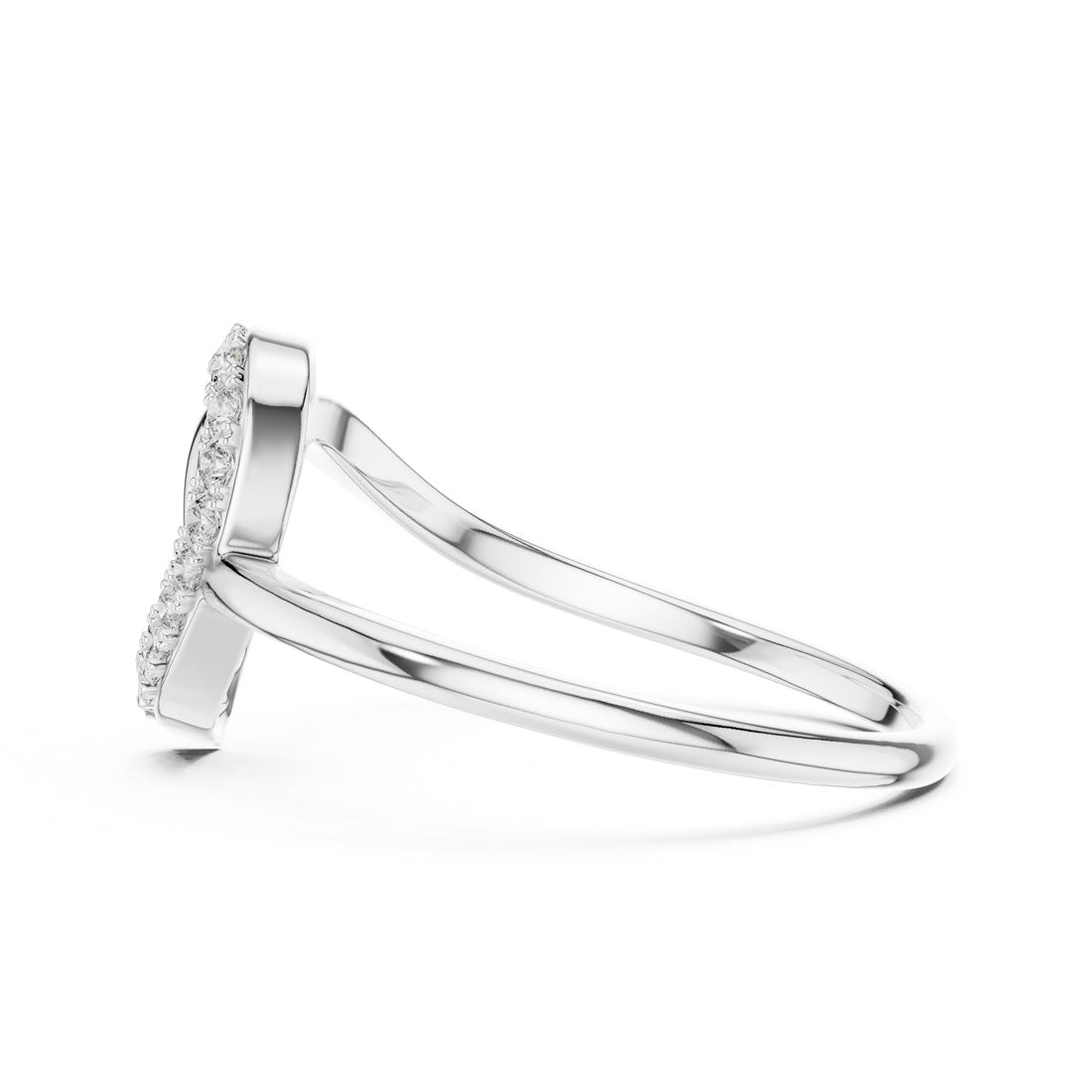 .12 Ct. Geometric Pavé Diamond Ring with Open Teardrop Design (12#10053@L) 11