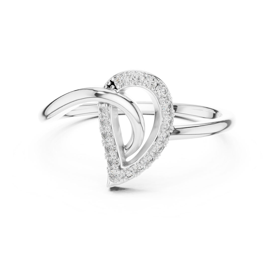 .12 Ct. Geometric Pavé Diamond Ring with Open Teardrop Design (12#10053@L) 7