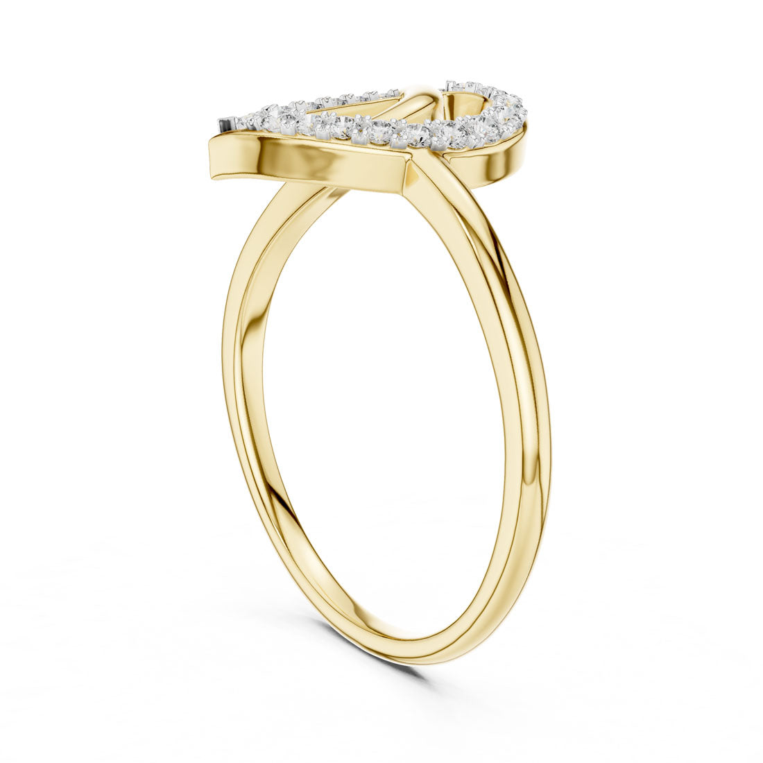 .12 Ct. Geometric Pavé Diamond Ring with Open Teardrop Design (12#10053@L) 4