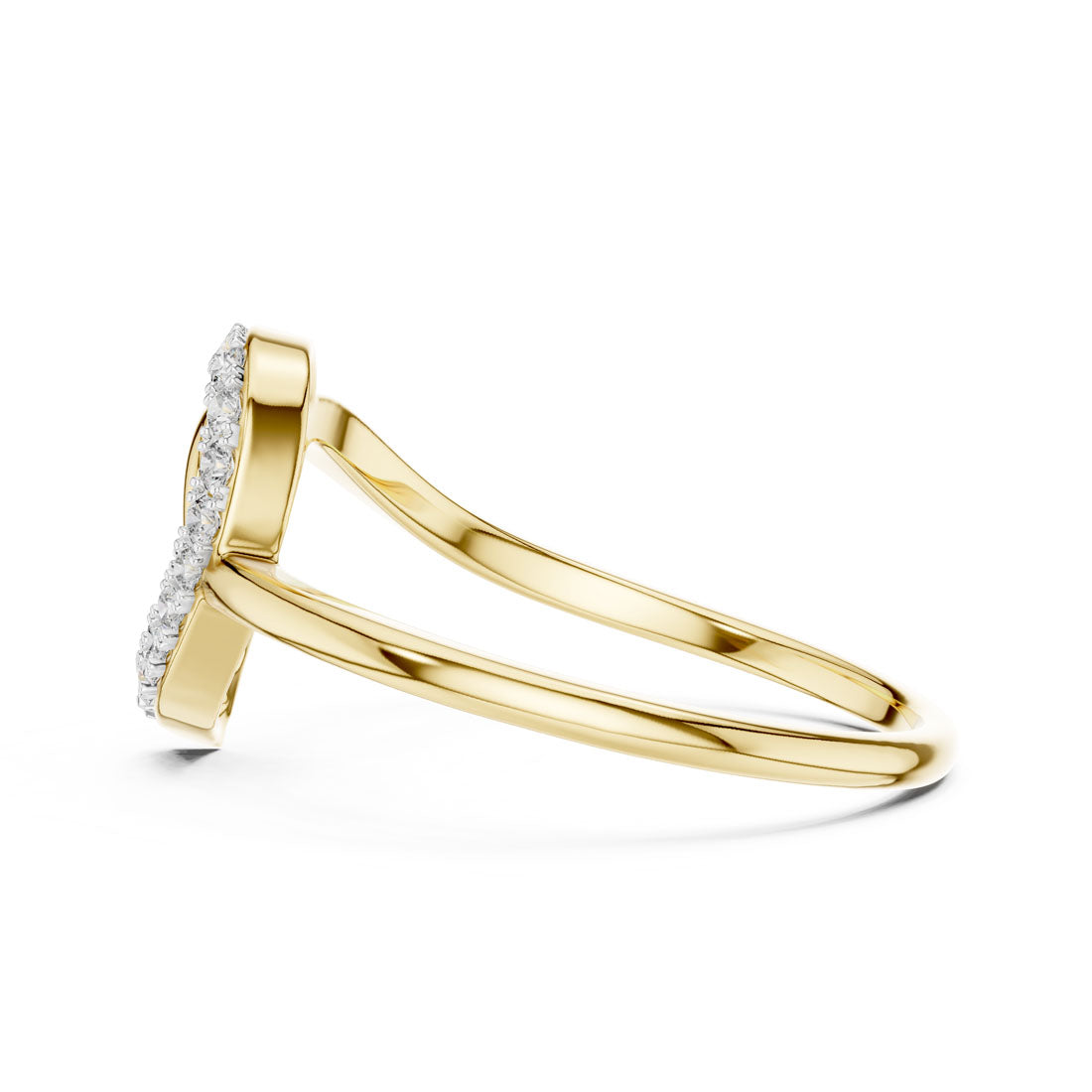 .12 Ct. Geometric Pavé Diamond Ring with Open Teardrop Design (12#10053@L) 3