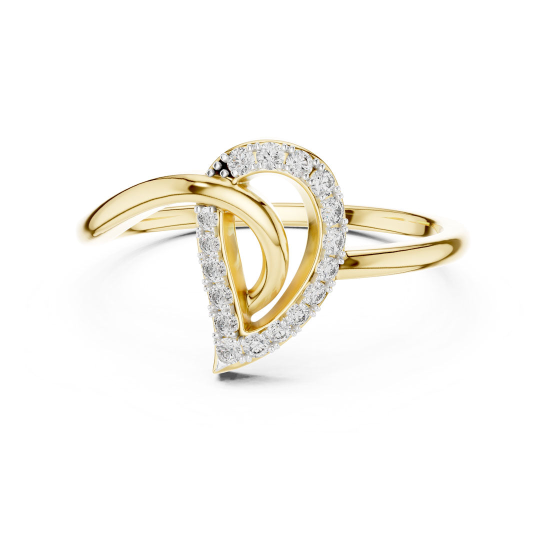 .12 Ct. Geometric Pavé Diamond Ring with Open Teardrop Design (12#10053@L)