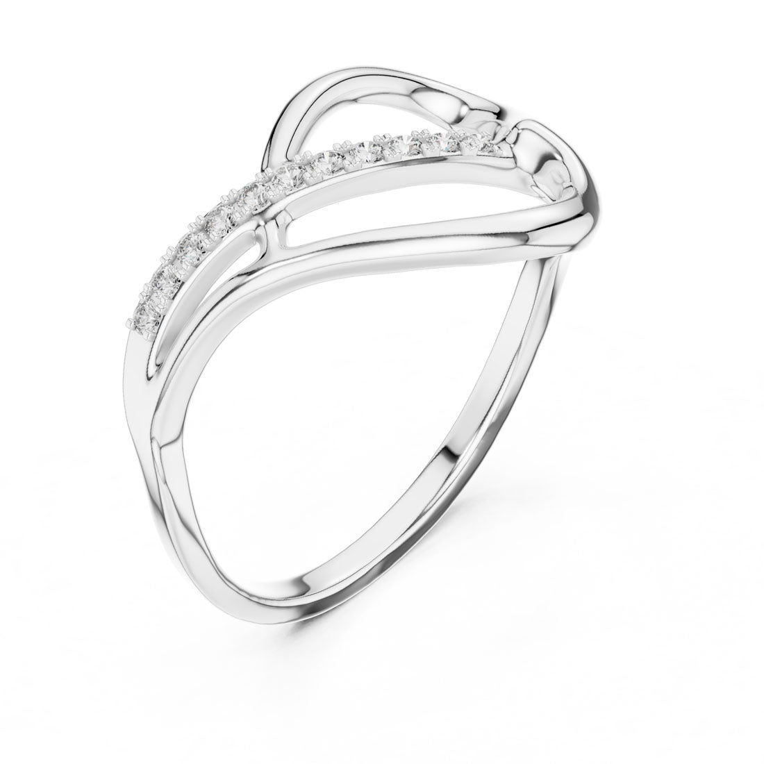 .10 Ct. Open Pavé Heart Motif Diamond Ring (12#10054@L) 6
