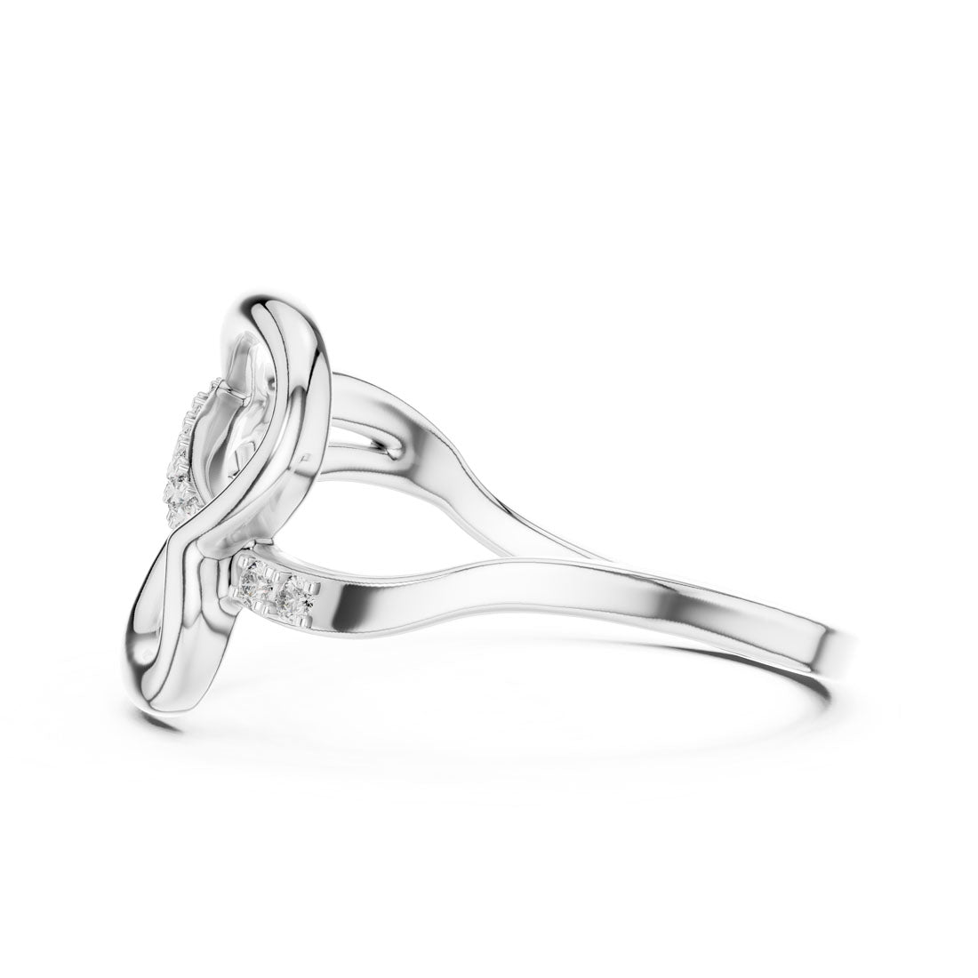 .10 Ct. Open Pavé Heart Motif Diamond Ring (12#10054@L) 12