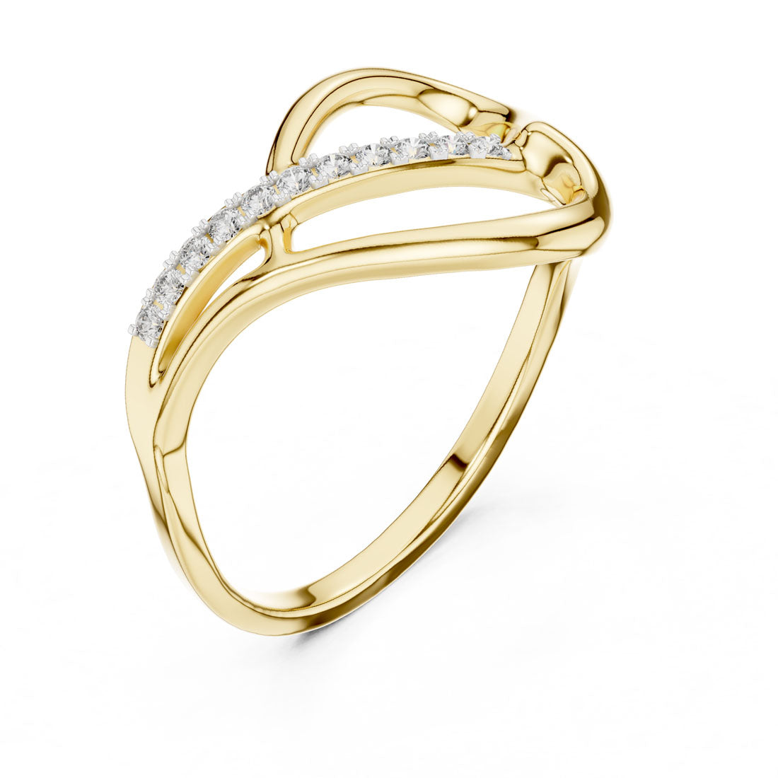 .10 Ct. Open Pavé Heart Motif Diamond Ring (12#10054@L)