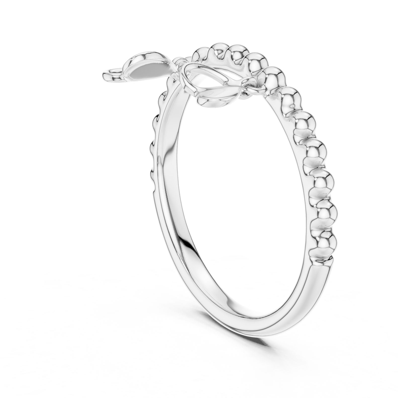 .02 Ct. Beaded Diamond Ring with Heart Drop Charms (12#10055@L) 12