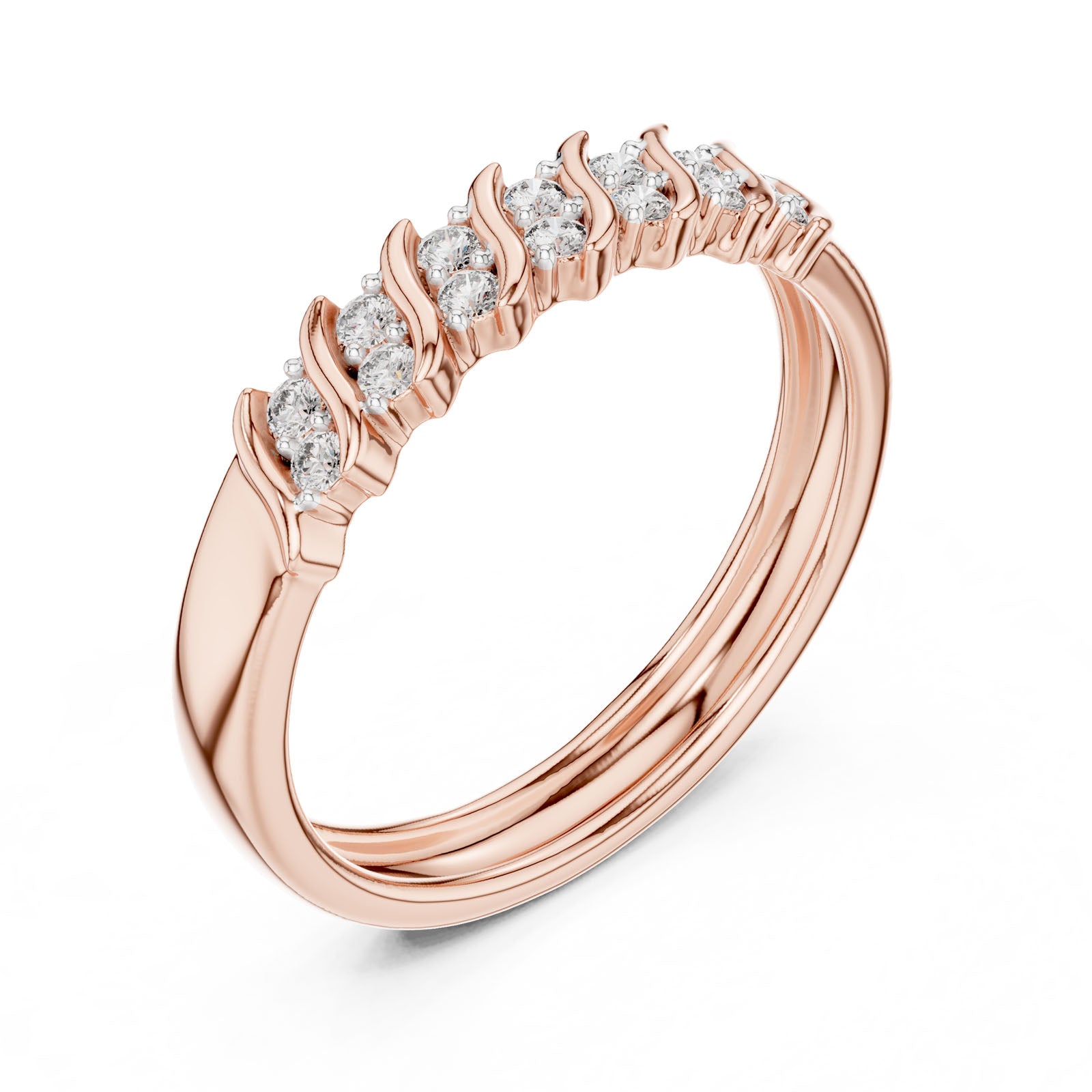 .17 Ct. Diamond Wave Band with Alternating Pavé Design (12#10059@L) 7