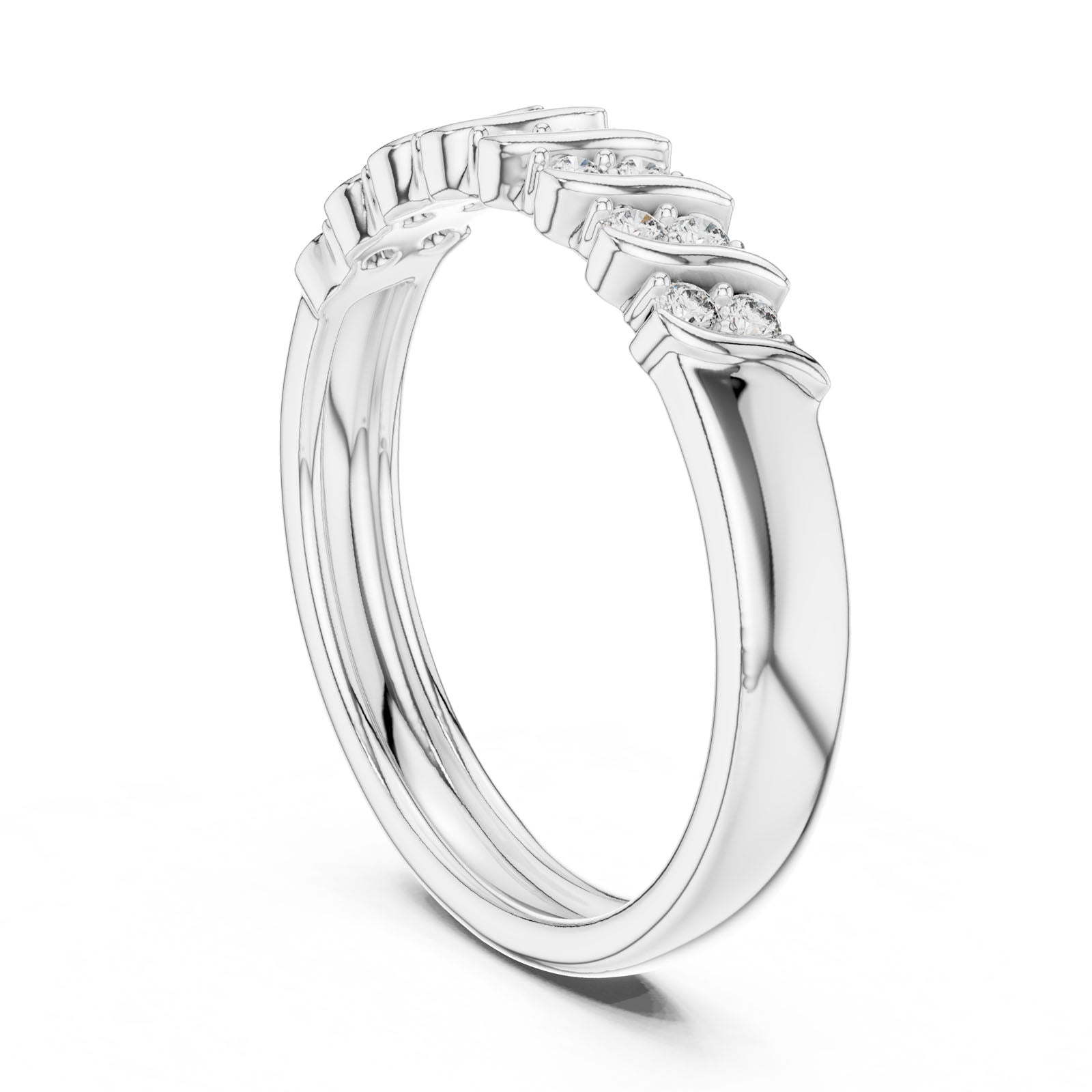 .17 Ct. Diamond Wave Band with Alternating Pavé Design (12#10059@L) 9