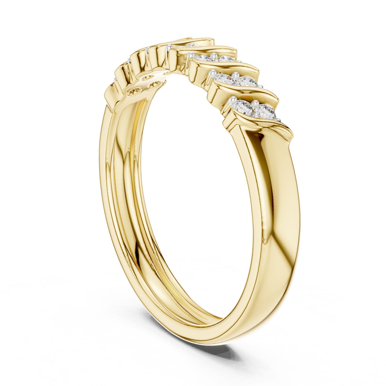 .17 Ct. Diamond Wave Band with Alternating Pavé Design (12#10059@L) 11