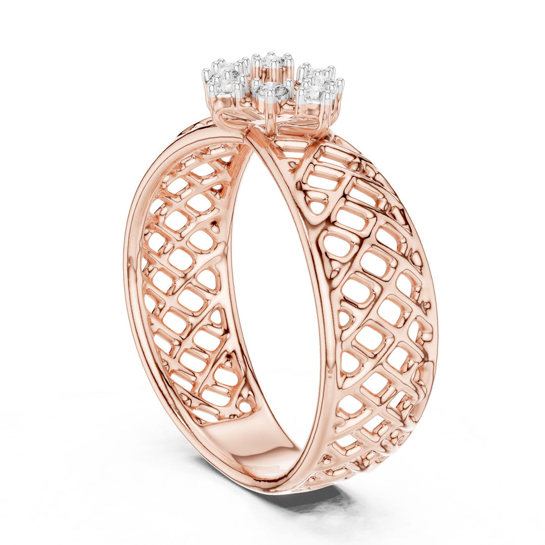 .11 Ct. Woven Diamond Flower Ring (12#10062@L) 9
