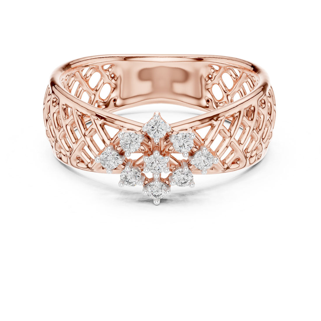 .11 Ct. Woven Diamond Flower Ring (12#10062@L) 3