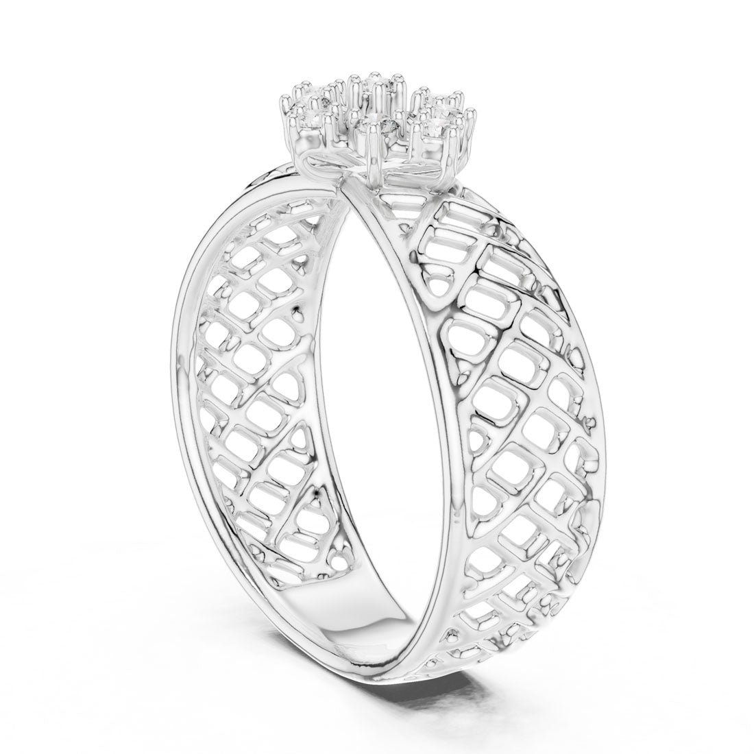.11 Ct. Woven Diamond Flower Ring (12#10062@L) 8