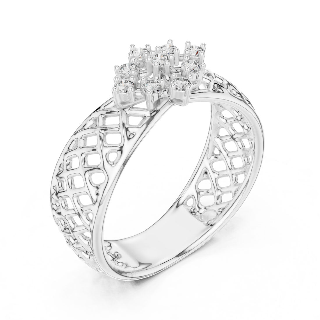 .11 Ct. Woven Diamond Flower Ring (12#10062@L) 4