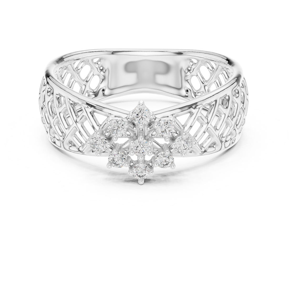 .11 Ct. Woven Diamond Flower Ring (12#10062@L)