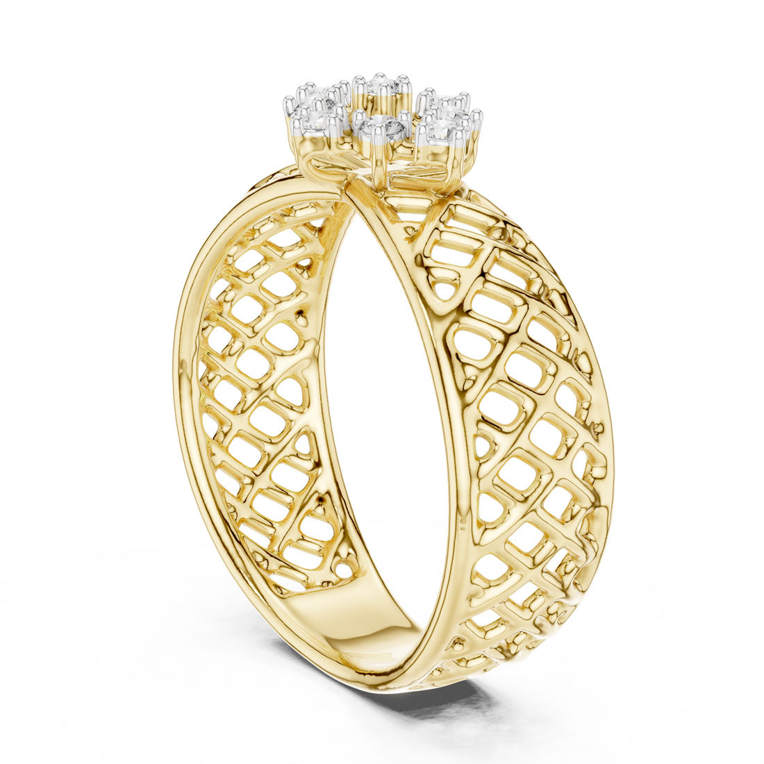 .11 Ct. Woven Diamond Flower Ring (12#10062@L) 7
