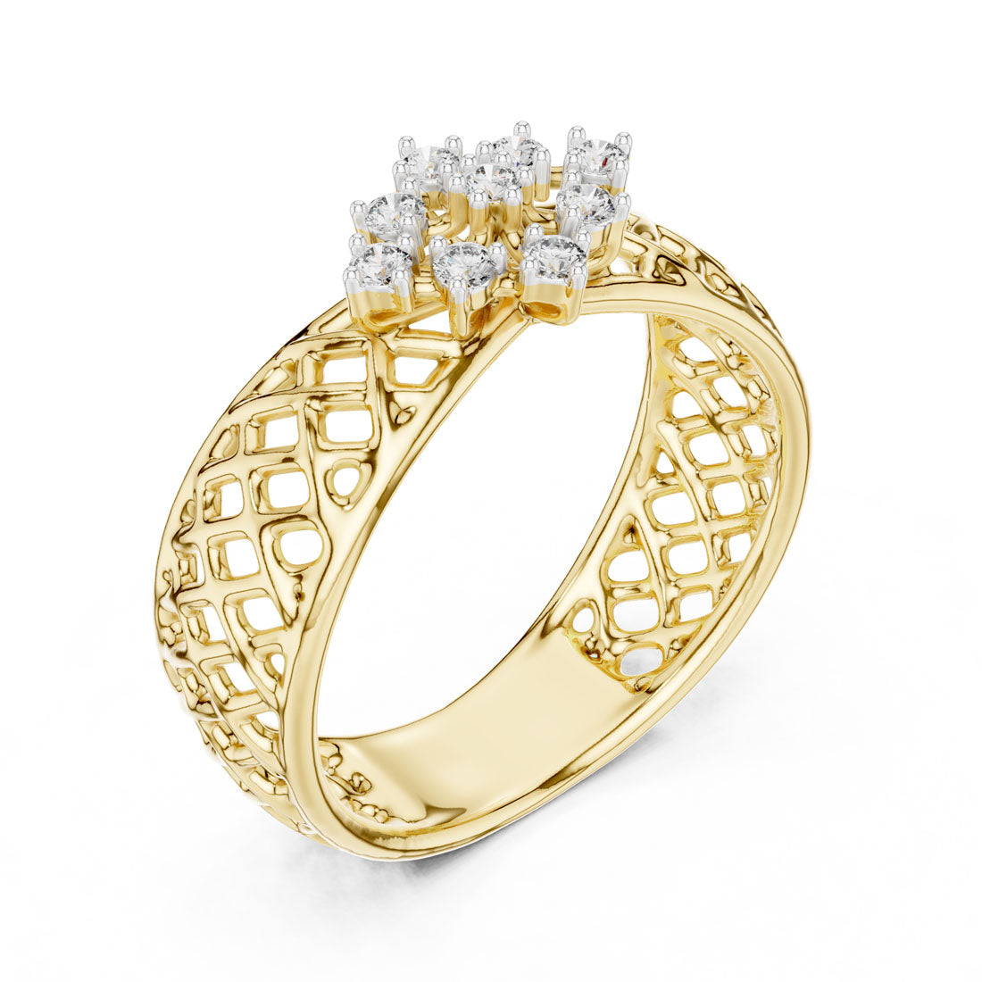 .11 Ct. Woven Diamond Flower Ring (12#10062@L) 5
