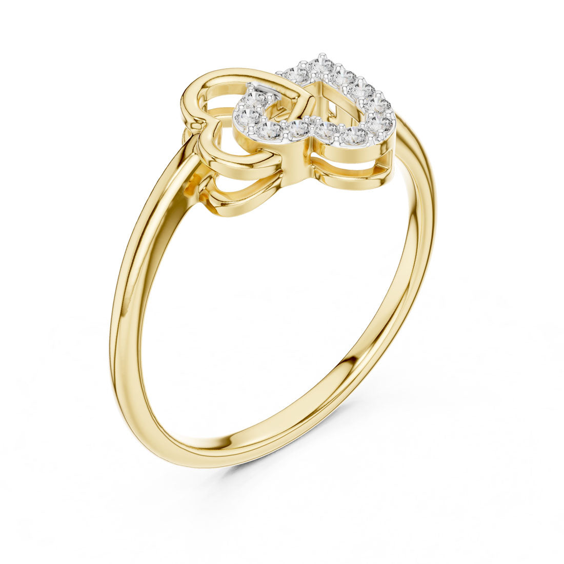 .09 Ct. Interlocking Heart Diamond Ring (12#10064@L)