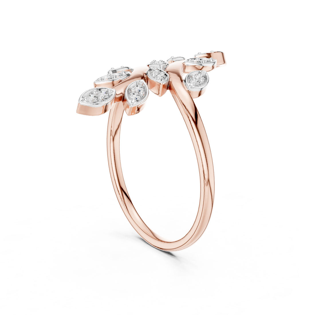 .16 Ct. Diamond Leaf Motif Open Ring (12#10066@L) 6