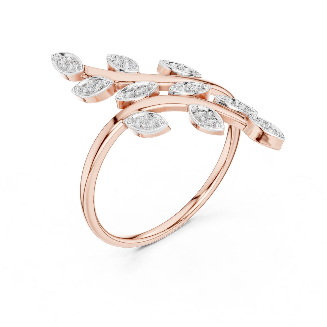 .16 Ct. Diamond Leaf Motif Open Ring (12#10066@L) 8