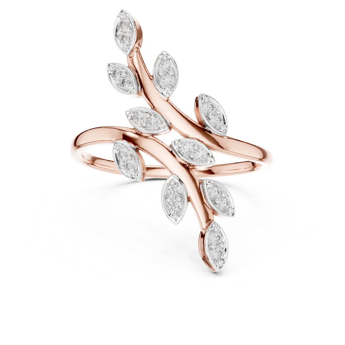 .16 Ct. Diamond Leaf Motif Open Ring (12#10066@L) 7