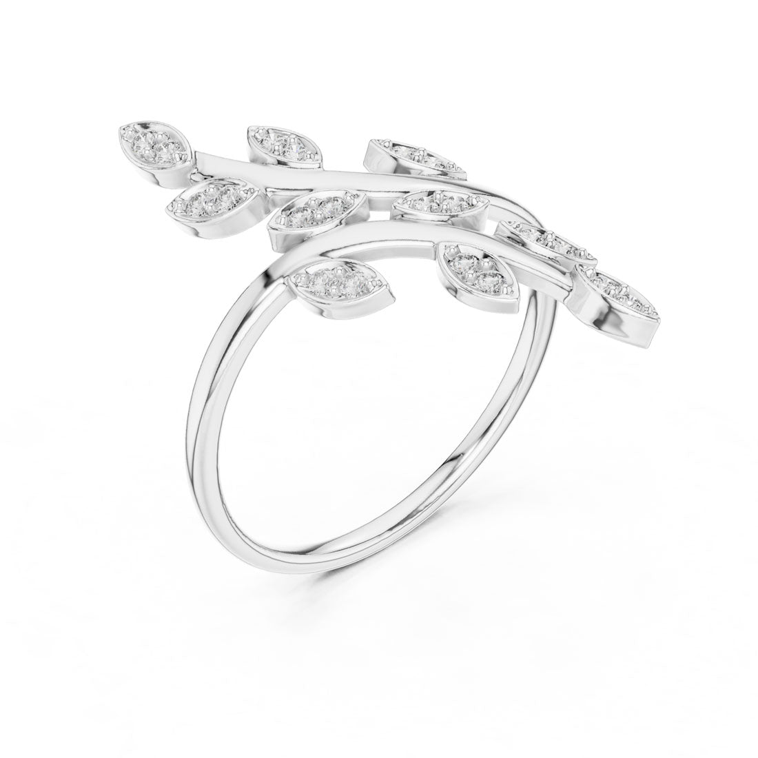 .16 Ct. Diamond Leaf Motif Open Ring (12#10066@L) 11