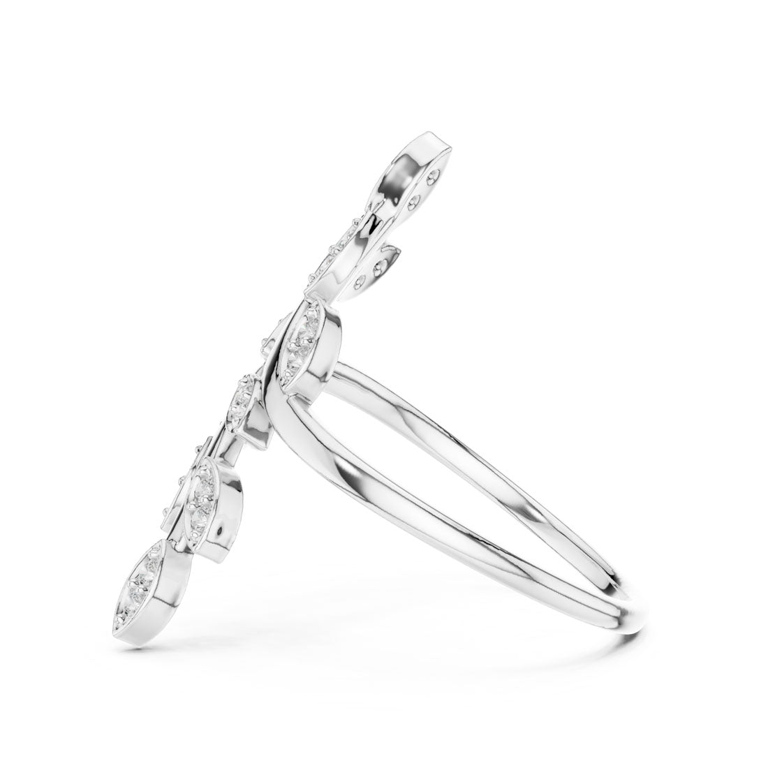 .16 Ct. Diamond Leaf Motif Open Ring (12#10066@L) 12