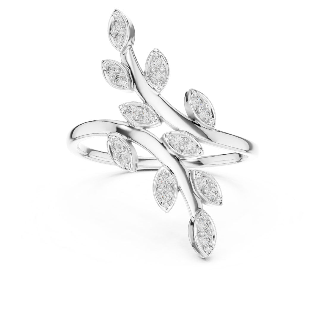 .16 Ct. Diamond Leaf Motif Open Ring (12#10066@L)