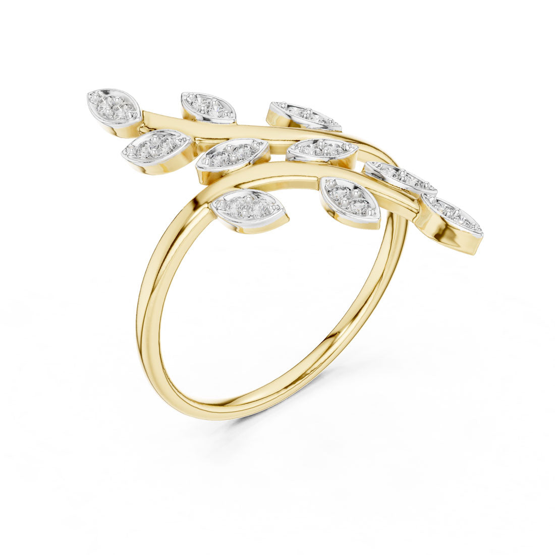 .16 Ct. Diamond Leaf Motif Open Ring (12#10066@L) 3
