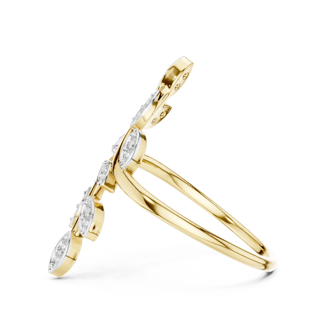 .16 Ct. Diamond Leaf Motif Open Ring (12#10066@L) 4