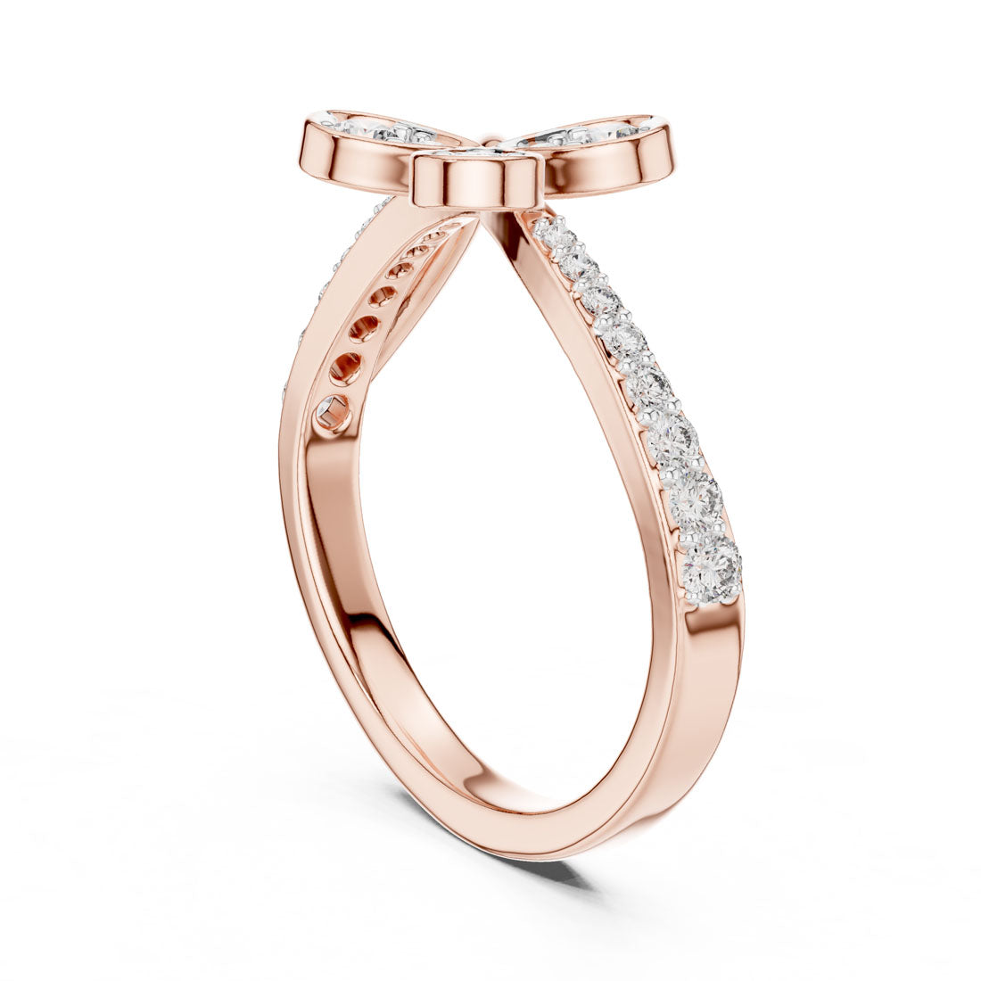.35 Ct. Diamond three Leaf Motif Open Ring (12#10067@L) 6