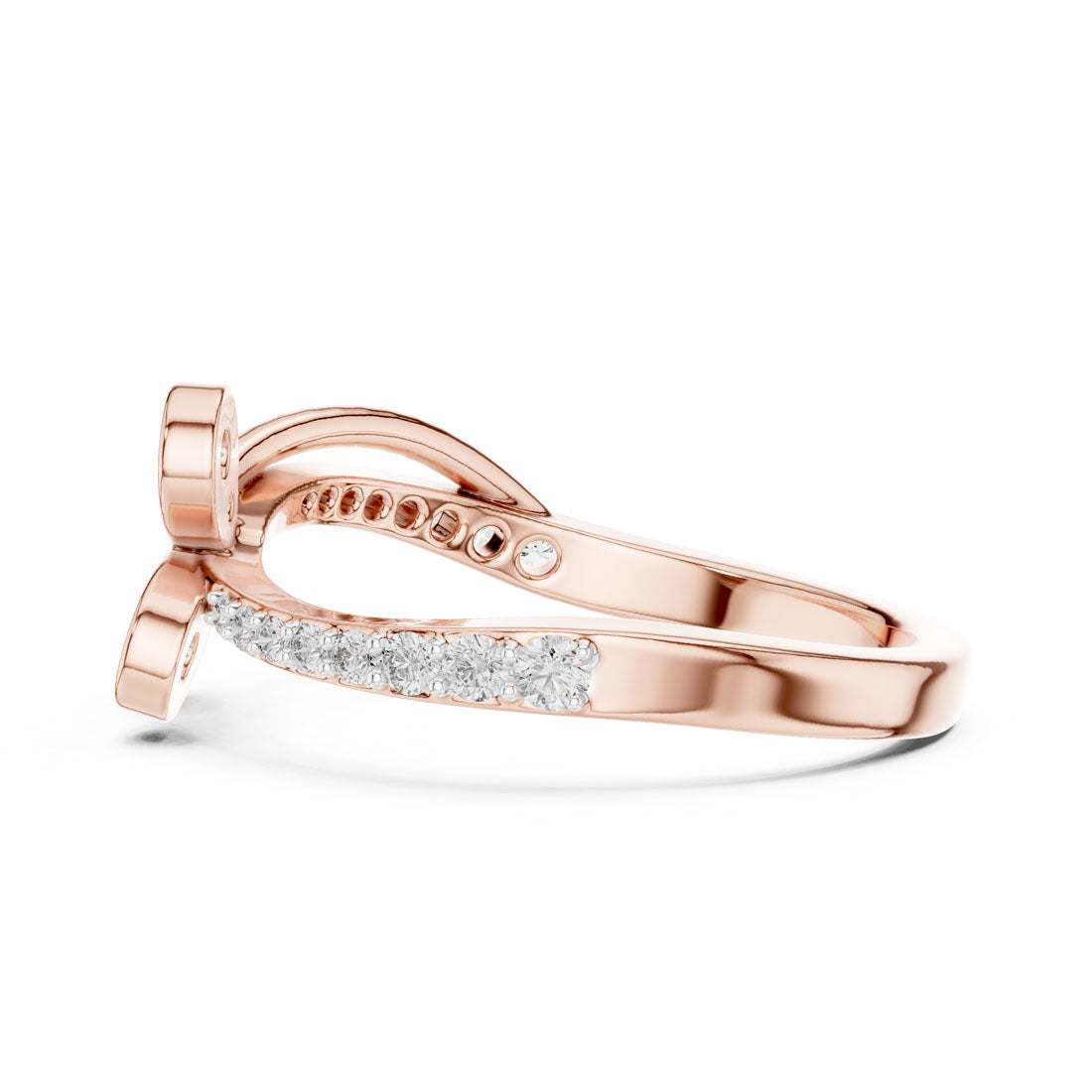 .35 Ct. Diamond three Leaf Motif Open Ring (12#10067@L) 9