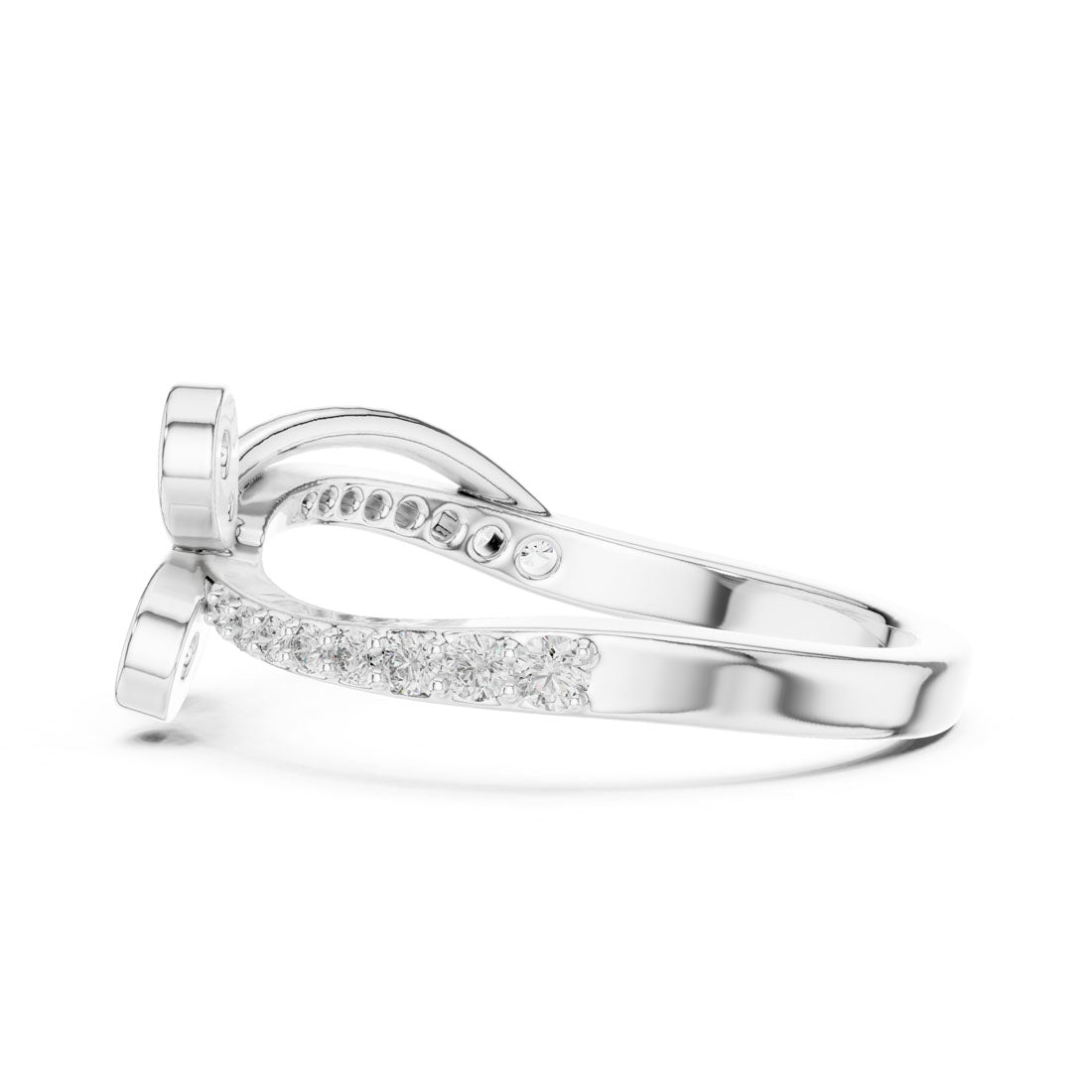 .35 Ct. Diamond three Leaf Motif Open Ring (12#10067@L) 12