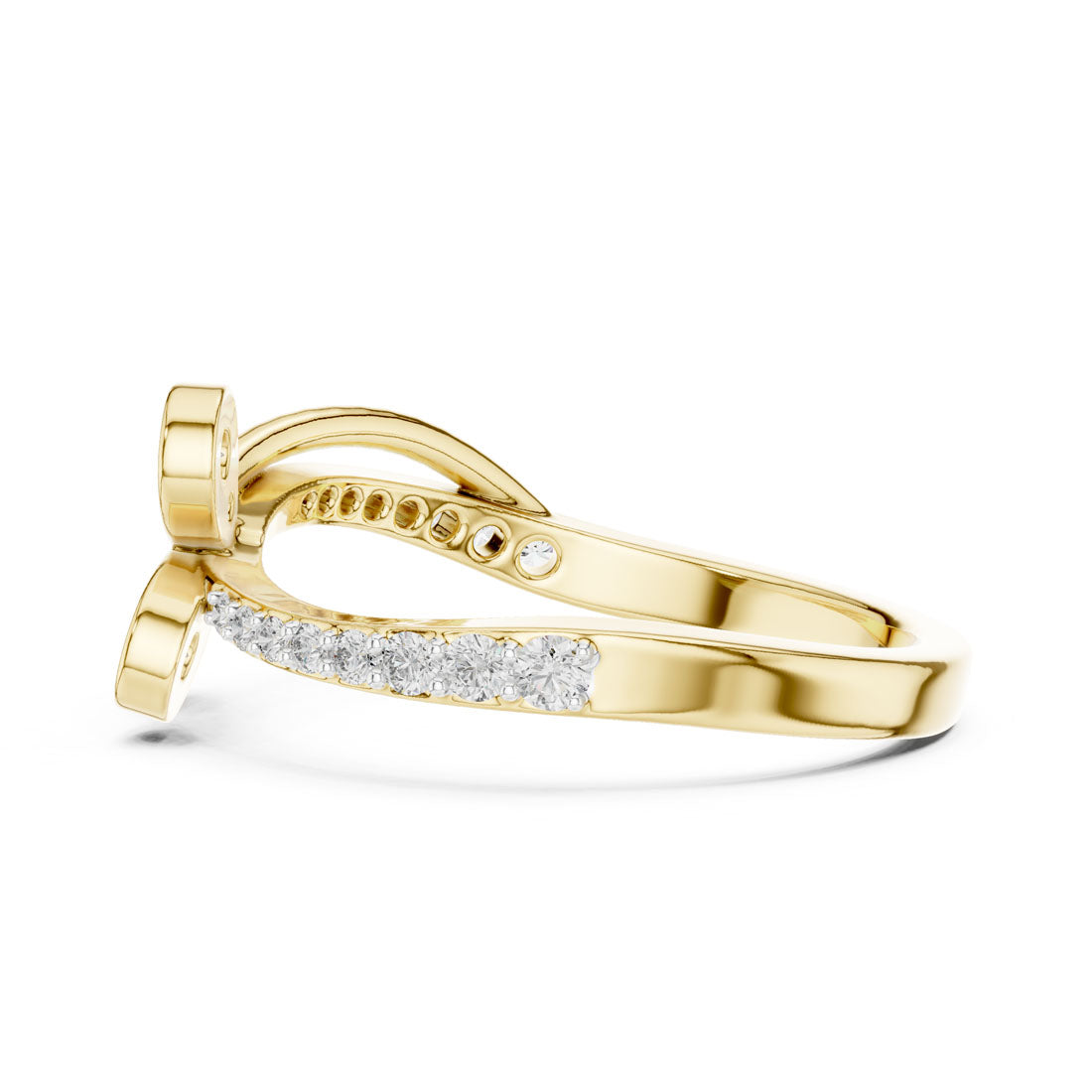 .35 Ct. Diamond three Leaf Motif Open Ring (12#10067@L) 4