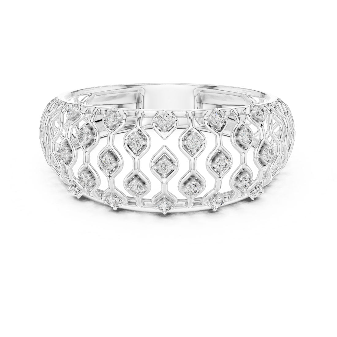 .14 Ct. Geometric Openwork Diamond Band (12#10068@L) 7