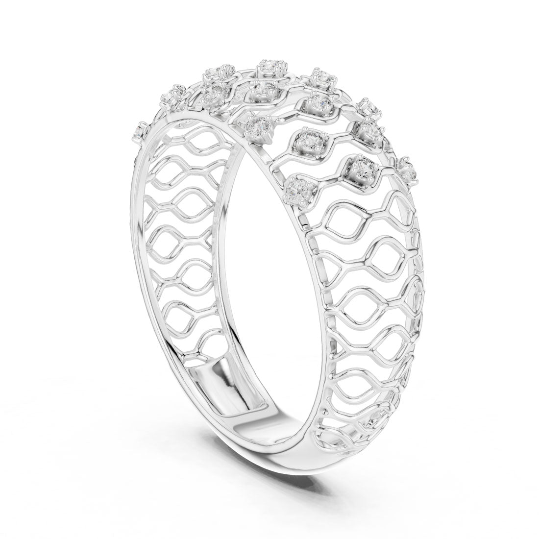 .14 Ct. Geometric Openwork Diamond Band (12#10068@L) 11