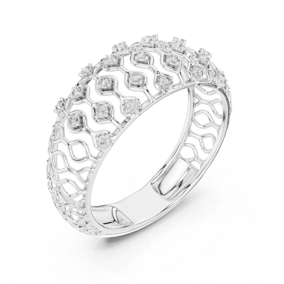 .14 Ct. Geometric Openwork Diamond Band (12#10068@L) 12