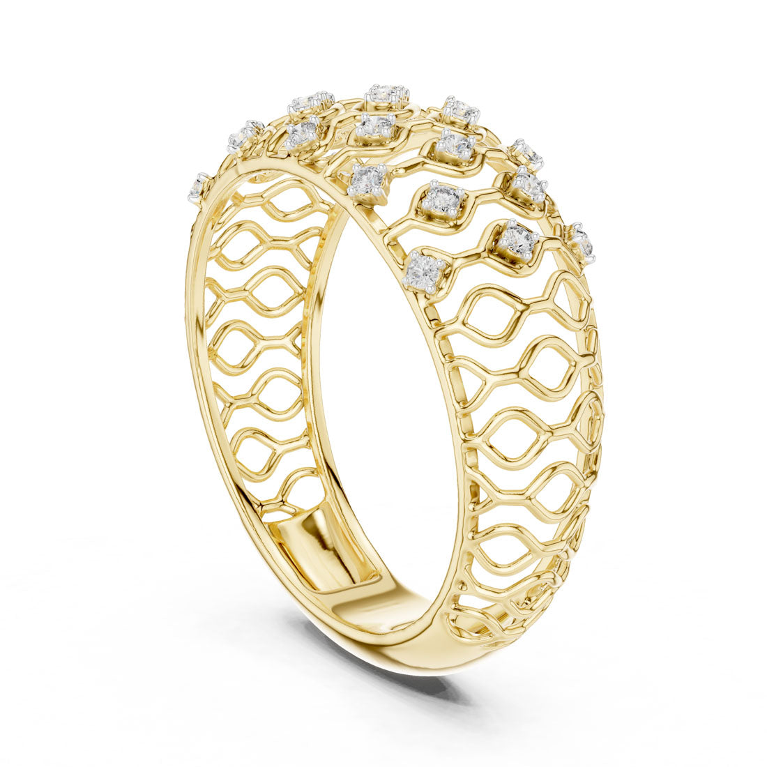 .14 Ct. Geometric Openwork Diamond Band (12#10068@L) 3