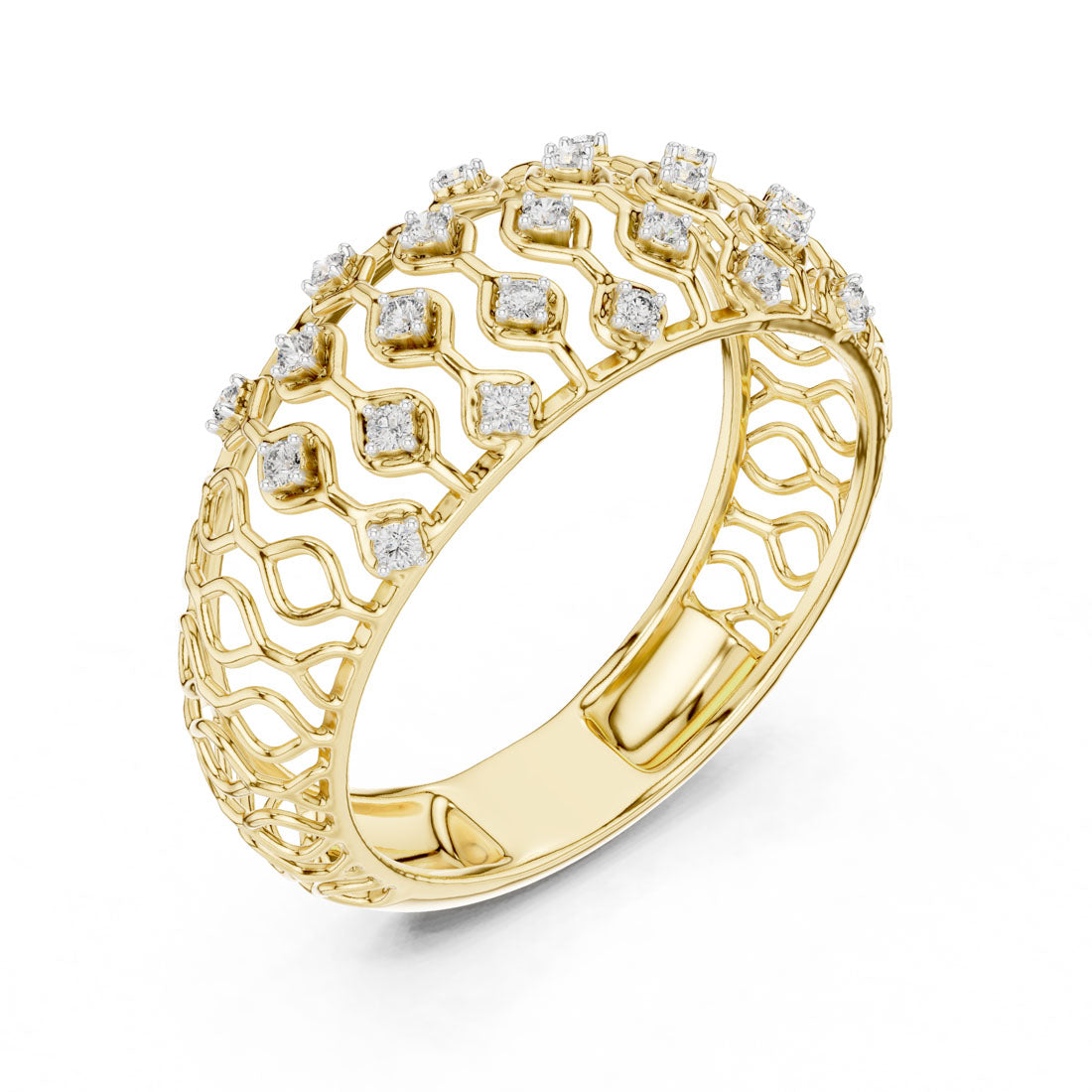.14 Ct. Geometric Openwork Diamond Band (12#10068@L)