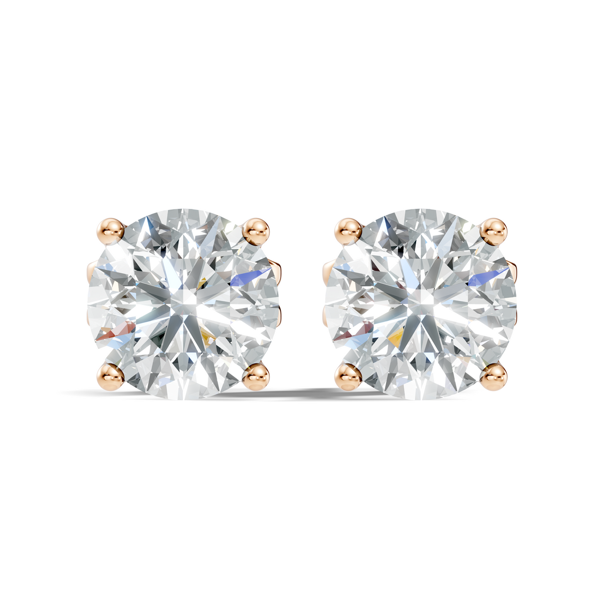 .60-2.00 Ct. Classic Round Diamond Stud Earrings with Four-Prong Basket Setting (130#10001E-04E) 6