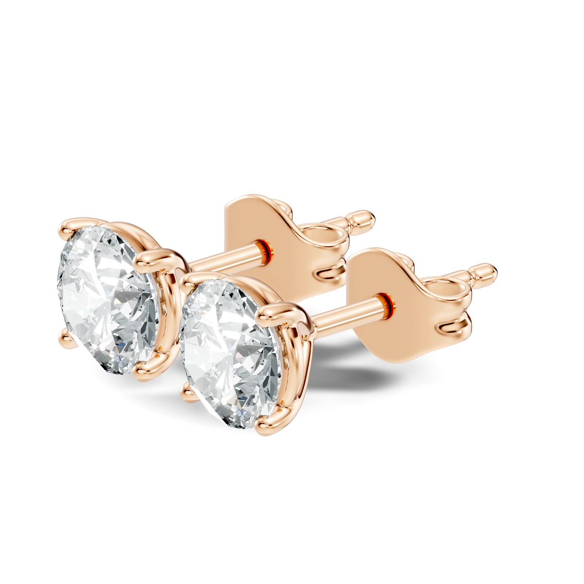 .60-2.00 Ct. Classic Round Diamond Stud Earrings with Four-Prong Basket Setting (130#10001E-04E) 4
