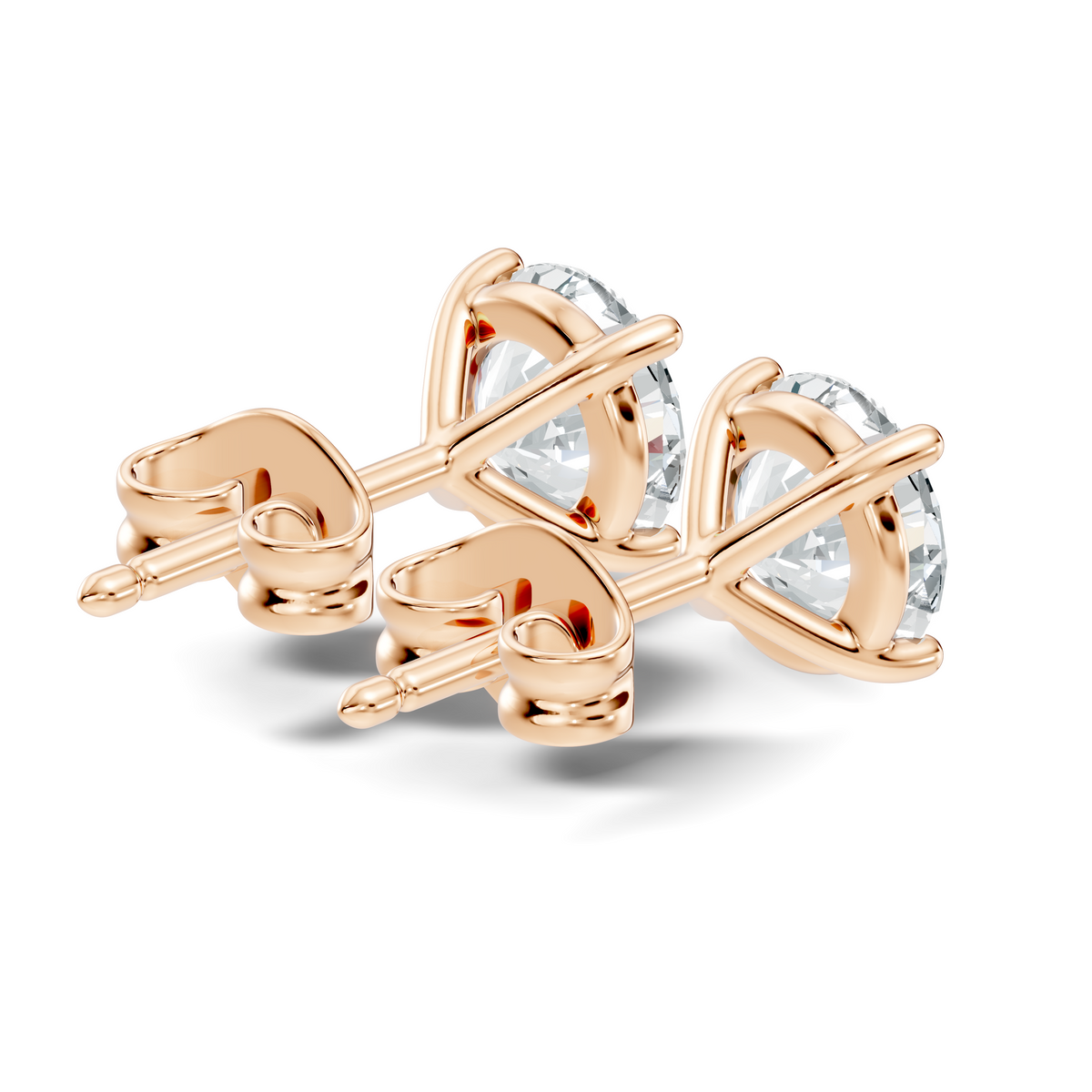 .60-2.00 Ct. Classic Round Diamond Stud Earrings with Four-Prong Basket Setting (130#10001E-04E) 5