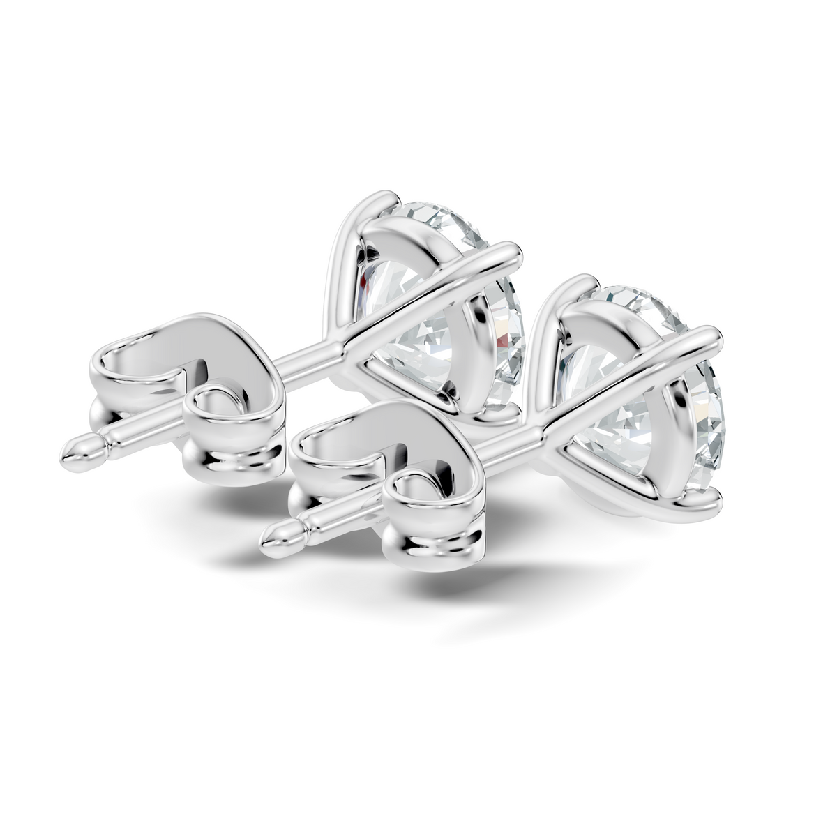 .60-2.00 Ct. Classic Round Diamond Stud Earrings with Four-Prong Basket Setting (130#10001E-04E) 9