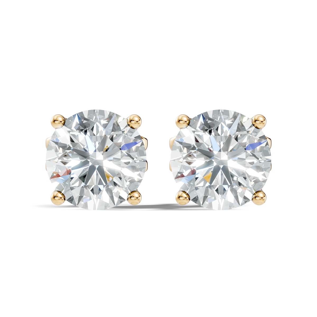 .60-2.00 Ct. Classic Round Diamond Stud Earrings with Four-Prong Basket Setting (130#10001E-04E) 11