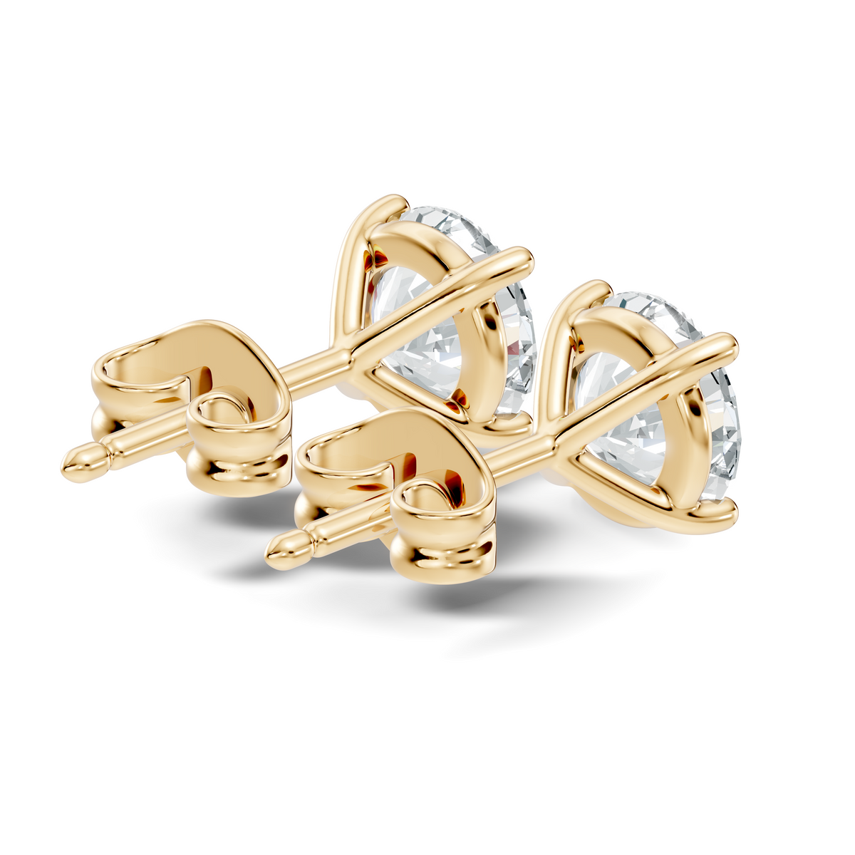 .60-2.00 Ct. Classic Round Diamond Stud Earrings with Four-Prong Basket Setting (130#10001E-04E) 12