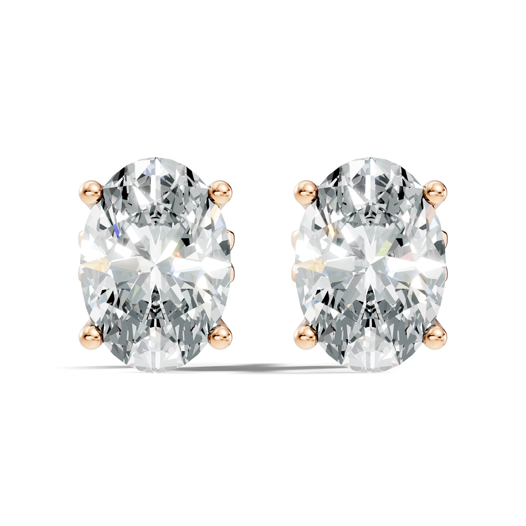 .50-2.00 Ct. Oval Diamond Stud Earrings with Four-Prong Basket Setting (130#10005E-08E) 5